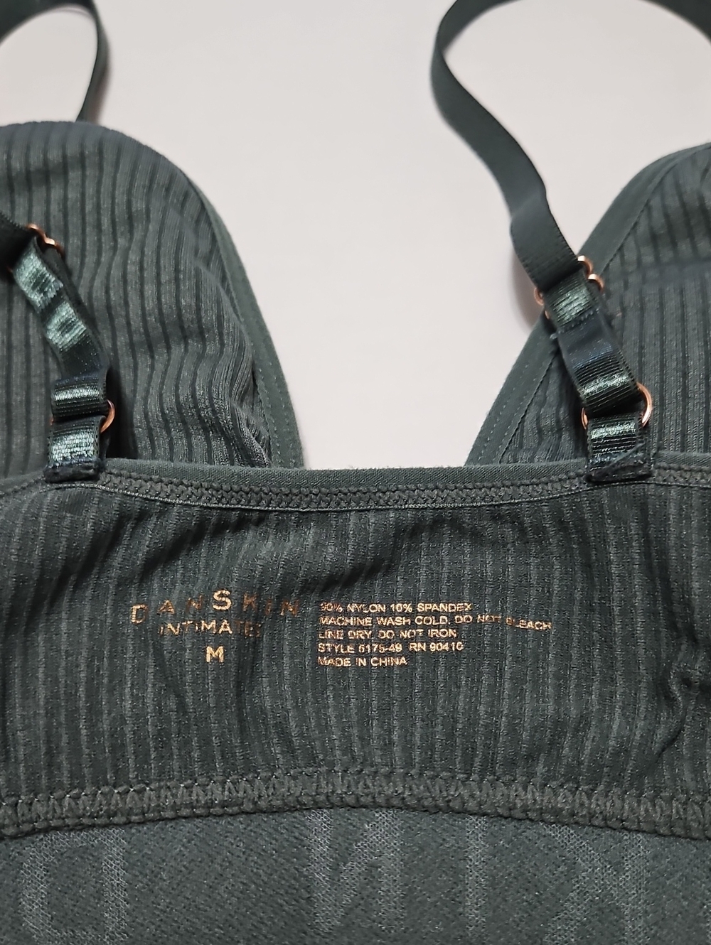 Danskin Ribbed Triangle Bralette — Deep Teal - Picture 5 of 7